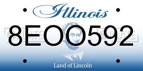 8EOO592 Illinois License Plate