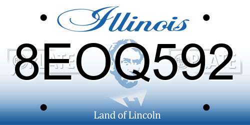 8EOQ592 Illinois License Plate