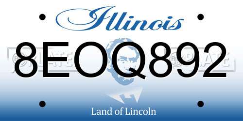 8EOQ892 Illinois License Plate