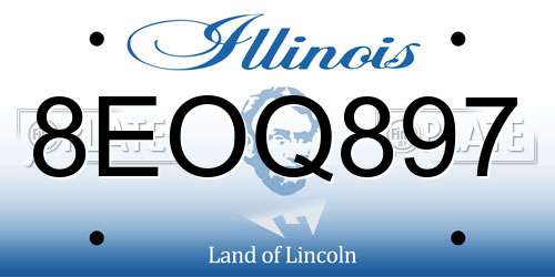 8EOQ897 Illinois License Plate