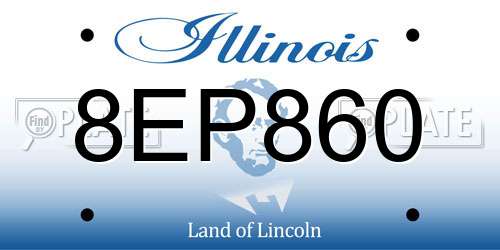 8EP860 Illinois License Plate
