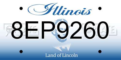 8EP9260 Illinois License Plate