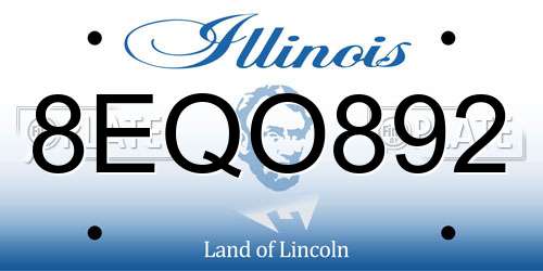 8EQO892 Illinois License Plate