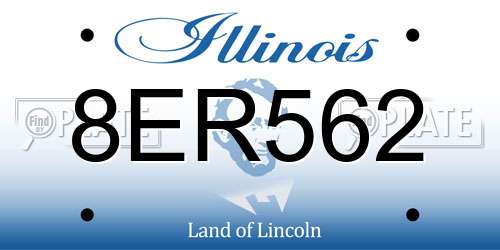 8ER562 Illinois License Plate