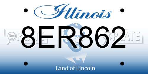 8ER862 Illinois License Plate