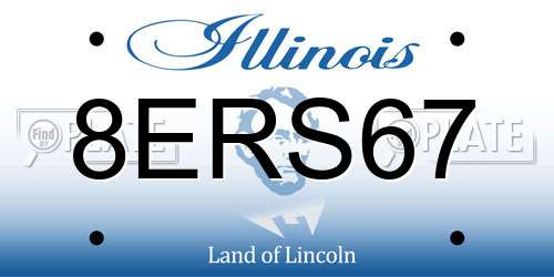 8ERS67 Illinois License Plate