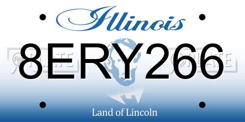 8ERY266 Illinois License Plate
