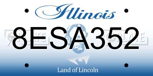 8ESA352 Illinois License Plate