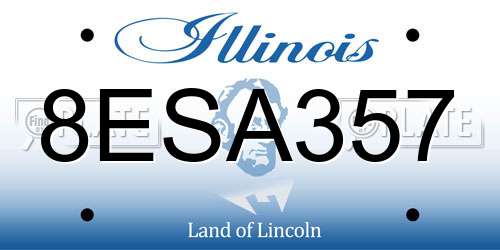 8ESA357 Illinois License Plate