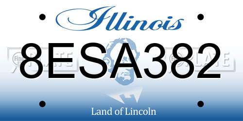 8ESA382 Illinois License Plate