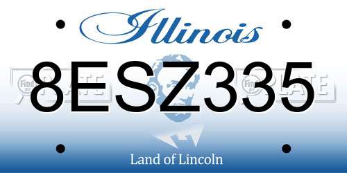 8ESZ335 Illinois License Plate