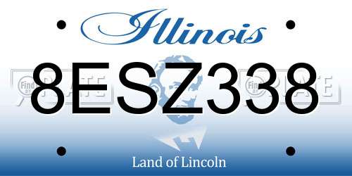 8ESZ338 Illinois License Plate