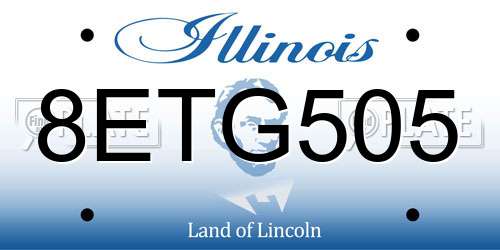 8ETG505 Illinois License Plate