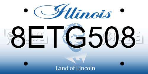 8ETG508 Illinois License Plate