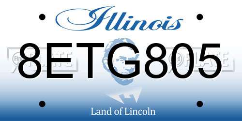 8ETG805 Illinois License Plate