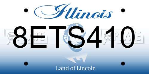 8ETS410 Illinois License Plate