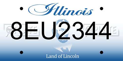 8EU2344 Illinois License Plate