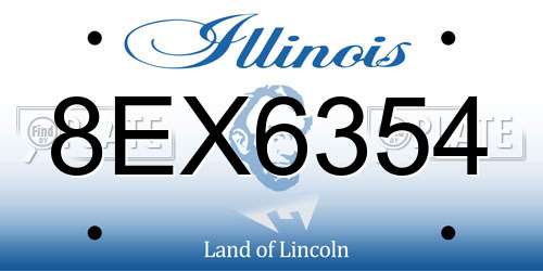 8EX6354 Illinois License Plate