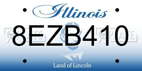 8EZB410 Illinois License Plate