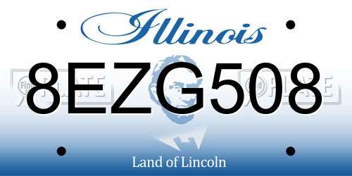 8EZG508 Illinois License Plate