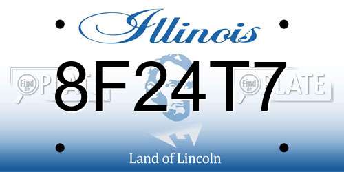 8F24T7 Illinois License Plate