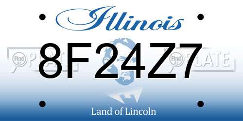 8F24Z7 Illinois License Plate