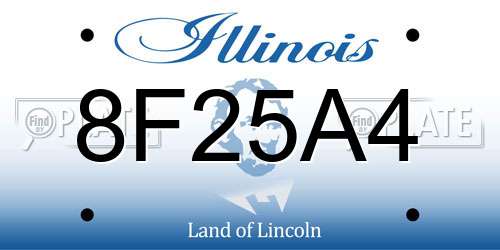 8F25A4 Illinois License Plate