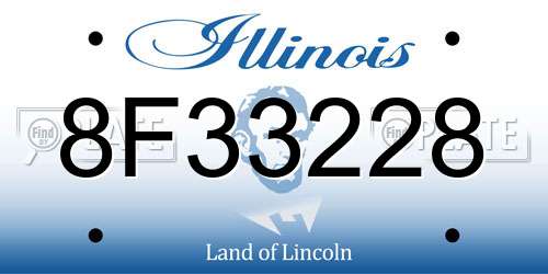 8F33228 Illinois License Plate