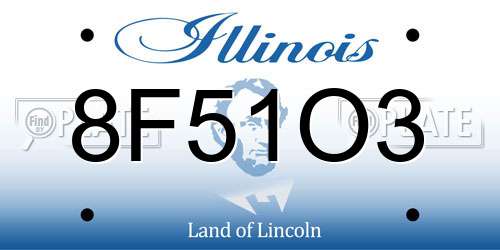 8F51O3 Illinois License Plate