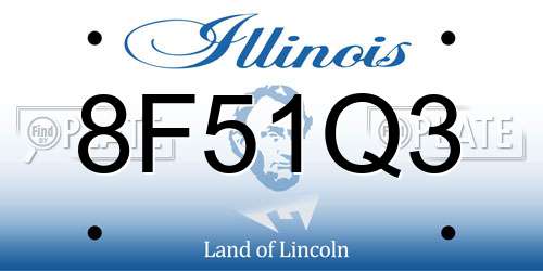 8F51Q3 Illinois License Plate