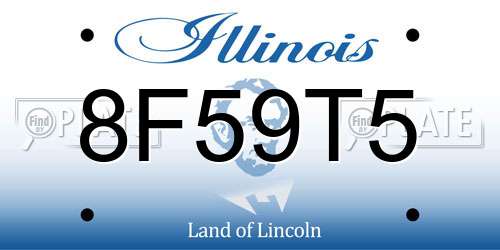 8F59T5 Illinois License Plate