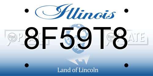8F59T8 Illinois License Plate
