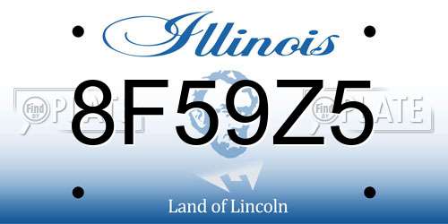 8F59Z5 Illinois License Plate