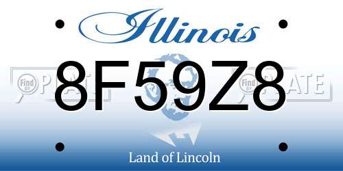 8F59Z8 Illinois License Plate