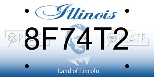 8F74T2 Illinois License Plate