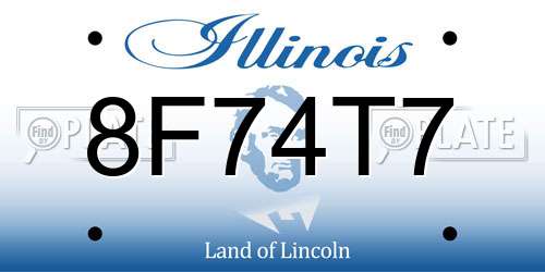 8F74T7 Illinois License Plate