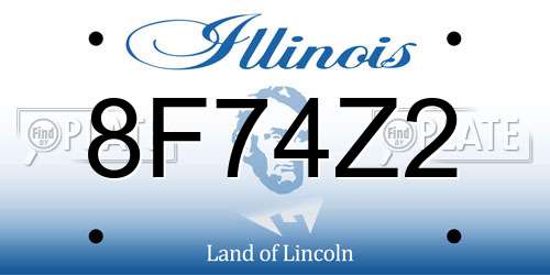 8F74Z2 Illinois License Plate