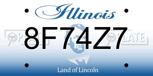 8F74Z7 Illinois License Plate