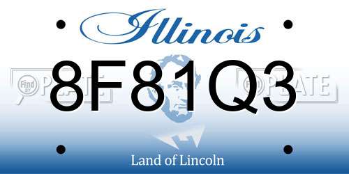 8F81Q3 Illinois License Plate