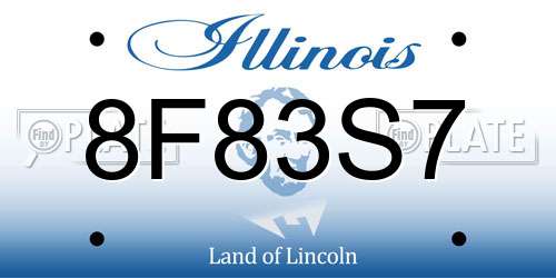 8F83S7 Illinois License Plate