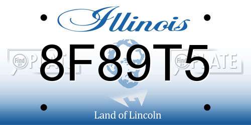 8F89T5 Illinois License Plate