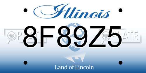 8F89Z5 Illinois License Plate