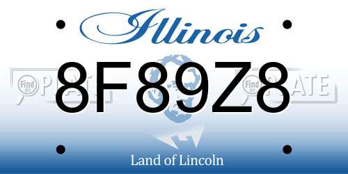 8F89Z8 Illinois License Plate
