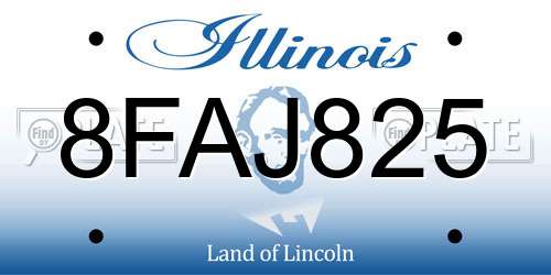 8FAJ825 Illinois License Plate