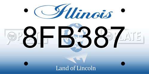 8FB387 Illinois License Plate