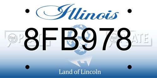 8FB978 Illinois License Plate
