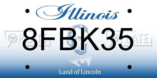 8FBK35 Illinois License Plate