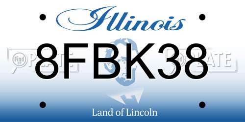 8FBK38 Illinois License Plate