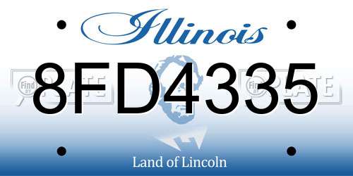 8FD4335 Illinois License Plate