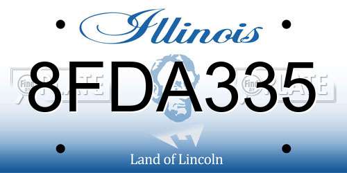 8FDA335 Illinois License Plate